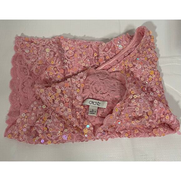Vintage Cache Pink Sequin Beaded Tank Y2K Party Top Size Large #y2k #club #glam - Picture 4 of 6